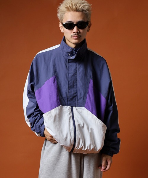 Bristol カラーブロック ウィンドブレーカー M セール】スポーティーカラーブロックウィンドブレーカー（ナイロン