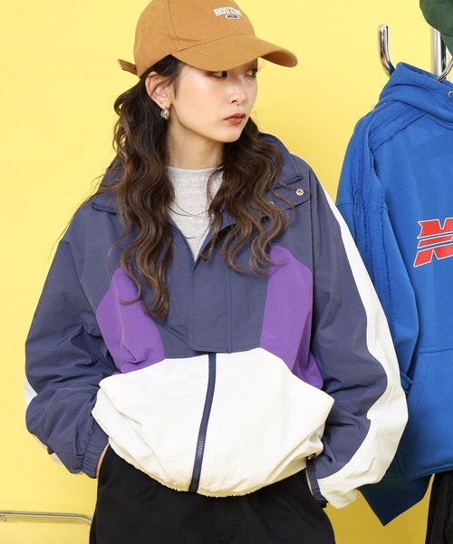 セール】スポーティーカラーブロックウィンドブレーカー