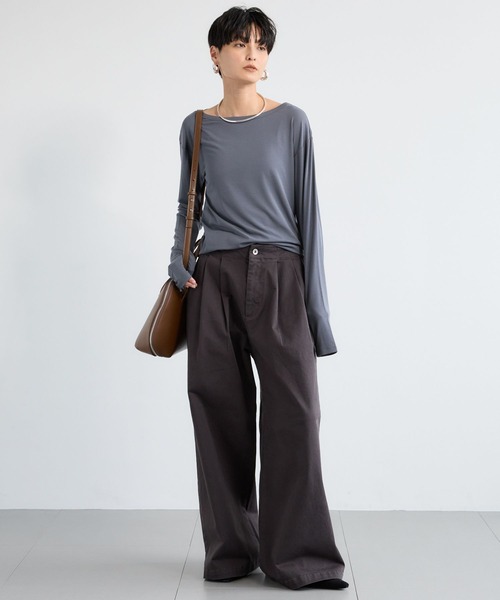 チノパン BARNYARDSTORM / タックワイドチノストレッチパンツ「JAPAN