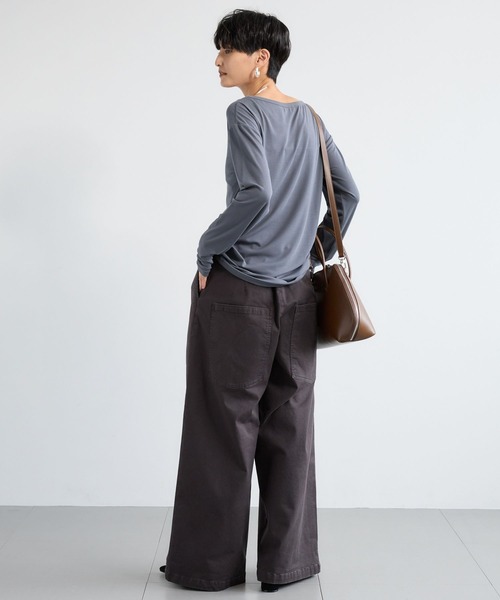 BARNYARDSTORM（バンヤードストーム）の「BARNYARDSTORM / タックワイドチノストレッチパンツ【JAPAN FABRIC】 / マシンウォッシャブル（チノパンツ・レディース・チャコールグレー/ベージュ・S/M）」の11枚目の写真