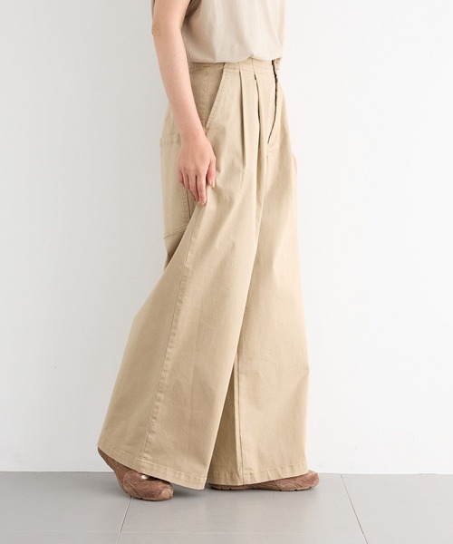 BARNYARDSTORM（バンヤードストーム）の「BARNYARDSTORM / タックワイドチノストレッチパンツ【JAPAN FABRIC】 / マシンウォッシャブル（チノパンツ・レディース・チャコールグレー/ベージュ・S/M）」の12枚目の写真