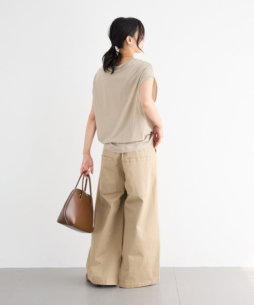 BARNYARDSTORM（バンヤードストーム）の「BARNYARDSTORM / タックワイドチノストレッチパンツ【JAPAN FABRIC】 / マシンウォッシャブル（チノパンツ・レディース・チャコールグレー/ベージュ・S/M）」の15枚目の写真