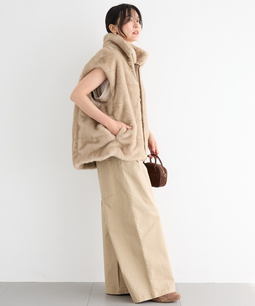 BARNYARDSTORM（バンヤードストーム）の「BARNYARDSTORM / タックワイドチノストレッチパンツ【JAPAN FABRIC】 / マシンウォッシャブル（チノパンツ・レディース・チャコールグレー/ベージュ・S/M）」の17枚目の写真