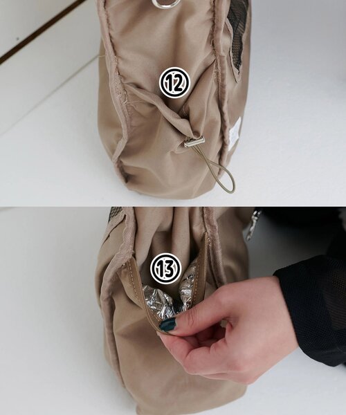 DISCOAT（ディスコート）の「ユーティリティパフィビッグトートバッグ（トートバッグ・レディース・ブラック/チャコールグレー/ベージュ・FREE）」の21枚目の写真