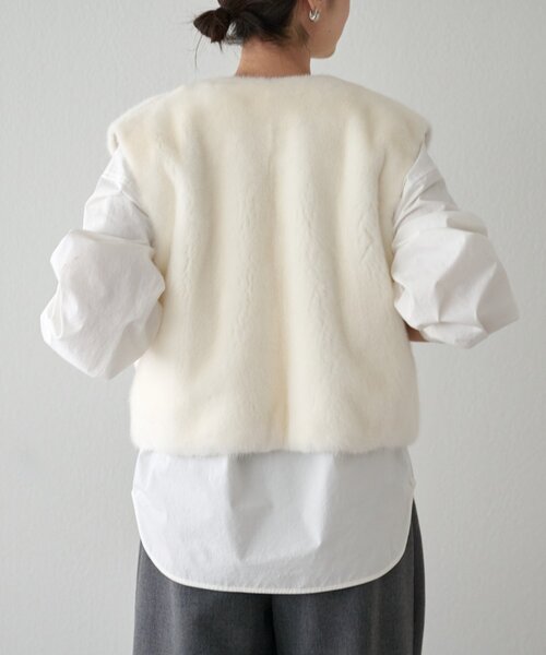 BEARDSLEY（ビアズリー）の「《15 quinze》ミンクベスト（ベスト・レディース・ホワイト・FREE）」の18枚目の写真