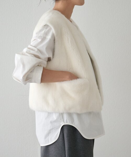 BEARDSLEY（ビアズリー）の「《15 quinze》ミンクベスト（ベスト・レディース・ホワイト・FREE）」の17枚目の写真