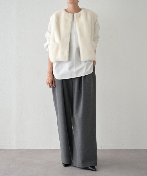 BEARDSLEY（ビアズリー）の「《15 quinze》ミンクベスト（ベスト・レディース・ホワイト・FREE）」の14枚目の写真