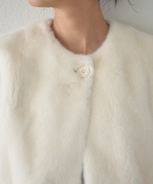 BEARDSLEY（ビアズリー）の「《15 quinze》ミンクベスト（ベスト・レディース・ホワイト・FREE）」の8枚目の写真