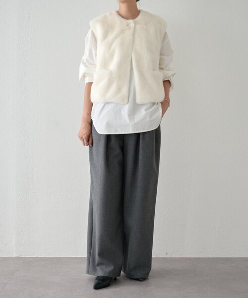 BEARDSLEY（ビアズリー）の「《15 quinze》ミンクベスト（ベスト・レディース・ホワイト・FREE）」の7枚目の写真