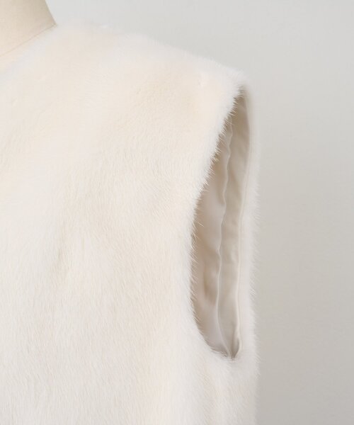 BEARDSLEY（ビアズリー）の「《15 quinze》ミンクベスト（ベスト・レディース・ホワイト・FREE）」の5枚目の写真