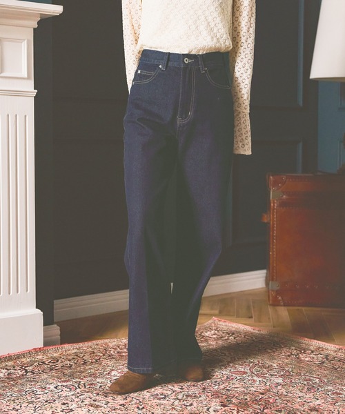 mysty woman(ミスティウーマン)の「ストレートデニムパンツ 588983(デニムパンツ・レディース・インディゴブルー/チャコールグレー/ブルー・SMALL/MEDIUM)」の2枚目の写真