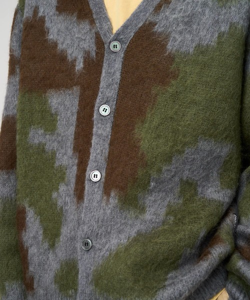 Gramicci(グラミチ)の「MOHAIR CARDIGAN|モヘアカーディガン Gramicci グラミチ(カーディガン/ボレロ・メンズ・デザートカモ/チャコール・S/M/L/XL)」の4枚目の写真