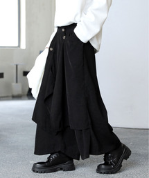 neos（ネオス）の「【neos】ルーズシルエット レイヤード ドレープ スカート ワイド スラックス（スラックス）」