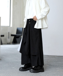 neos（ネオス）の「【neos】ルーズシルエット レイヤード ドレープ スカート ワイド スラックス（スラックス）」