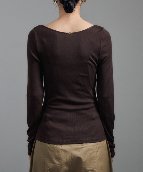 SALON adam et rope'Hug Silkラウンドネックプルオーバー SALON adam et ropé(サロン アダム エ ロペ) / Hug Silk ラウンド