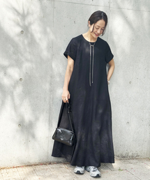 大人クール♪ジャーナルスタンダード　コットン　ロングワンピース　黒系 美品✨ジャーナルスタンダード ロングシャツワンピース コットン