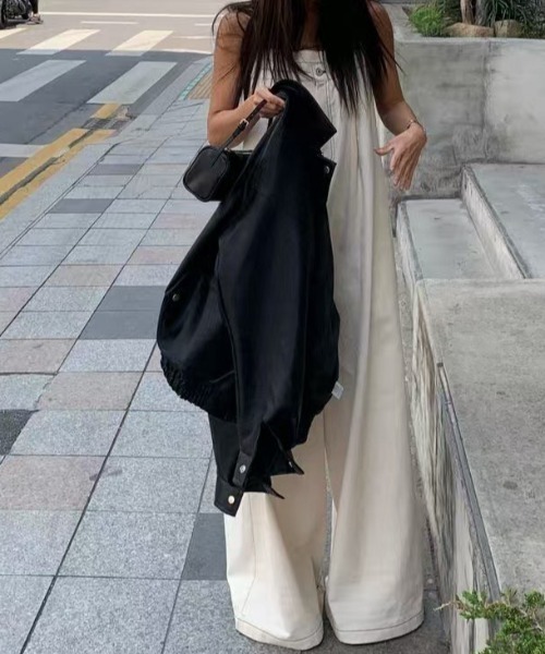 Aelina(エリナ)の「デニムサロペット(つなぎ/オールインワン・レディース・ブルー/ベージュ・F)」の21枚目の写真