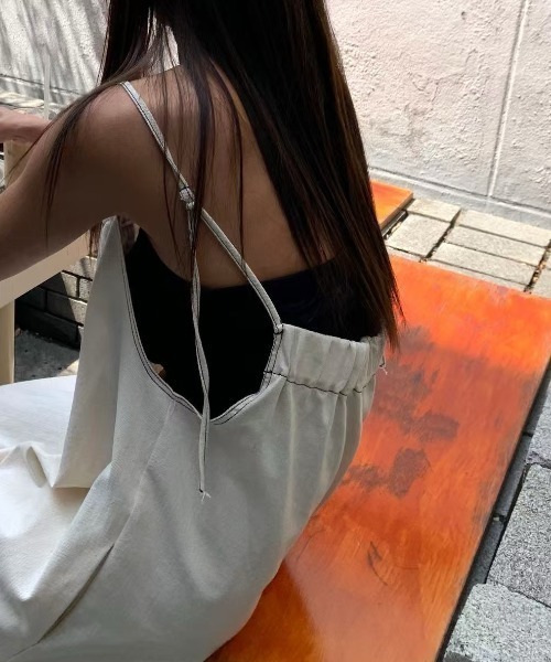 Aelina(エリナ)の「デニムサロペット(つなぎ/オールインワン・レディース・ブルー/ベージュ・F)」の15枚目の写真