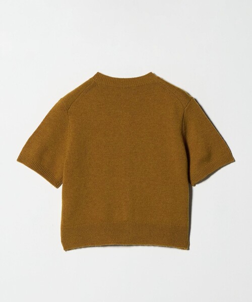 6（ロク）の「＜6(ROKU)＞コンパクト ショートスリーブ カーディガン ニット（カーディガン/ボレロ・レディース・オレンジ/グレー系・FREE）」の7枚目の写真