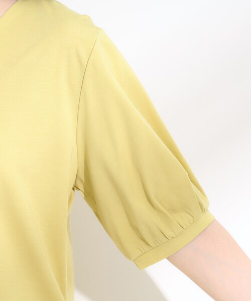 DRESKIP(ドレスキップ)の「【S-LL/ひんやり/UV】スキッパーネックで女性らしい きれい見えトップス(Tシャツ/カットソー・レディース・ブラック/イエロー/オフホワイト・04/03/02/01)」の20枚目の写真