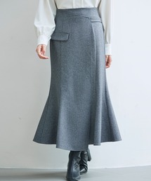 SAISON DE PAPILLON | ラップ風デザインのマーメイドロングスカート(スカート)