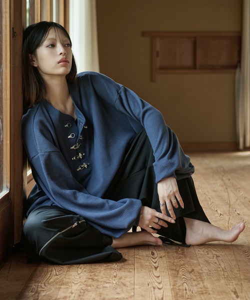 ファイヤーフックワッフルロンT（Tシャツ/カットソー）｜狐独（コドク