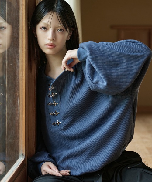 狐独（コドク）の「ファイヤーフックワッフルロンT（Tシャツ/カットソー・メンズ・ブルー系その他/ブラック/パープル/ライトグレー/アイボリー・LARGE/MEDIUM）」の7枚目の写真