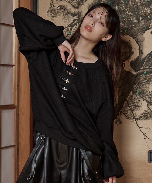 狐独（コドク）の「ファイヤーフックワッフルロンT（Tシャツ/カットソー・メンズ・ブルー系その他/ブラック/パープル/ライトグレー/アイボリー・LARGE/MEDIUM）」の20枚目の写真
