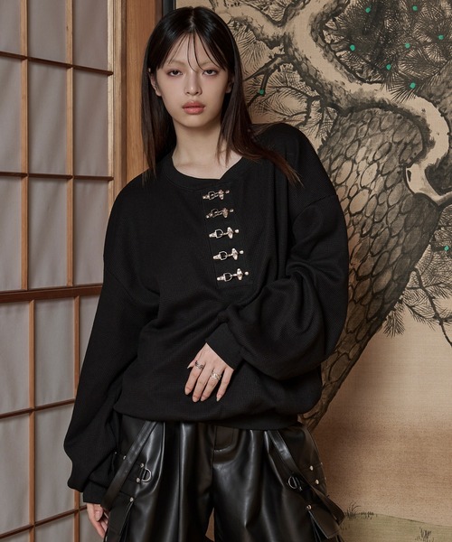 狐独（コドク）の「ファイヤーフックワッフルロンT（Tシャツ/カットソー・メンズ・ブルー系その他/ブラック/パープル/ライトグレー/アイボリー・LARGE/MEDIUM）」の19枚目の写真