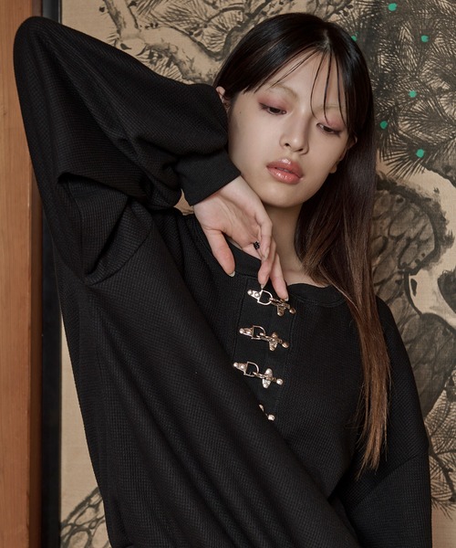 狐独（コドク）の「ファイヤーフックワッフルロンT（Tシャツ/カットソー・メンズ・ブルー系その他/ブラック/パープル/ライトグレー/アイボリー・LARGE/MEDIUM）」の18枚目の写真