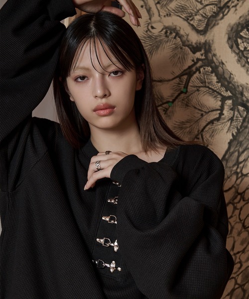 狐独（コドク）の「ファイヤーフックワッフルロンT（Tシャツ/カットソー・メンズ・ブルー系その他/ブラック/パープル/ライトグレー/アイボリー・LARGE/MEDIUM）」の17枚目の写真