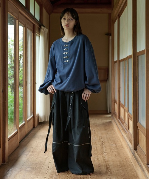 狐独（コドク）の「ファイヤーフックワッフルロンT（Tシャツ/カットソー・メンズ・ブルー系その他/ブラック/パープル/ライトグレー/アイボリー・LARGE/MEDIUM）」の12枚目の写真