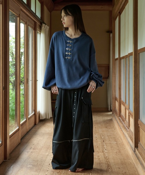 狐独（コドク）の「ファイヤーフックワッフルロンT（Tシャツ/カットソー・メンズ・ブルー系その他/ブラック/パープル/ライトグレー/アイボリー・LARGE/MEDIUM）」の13枚目の写真