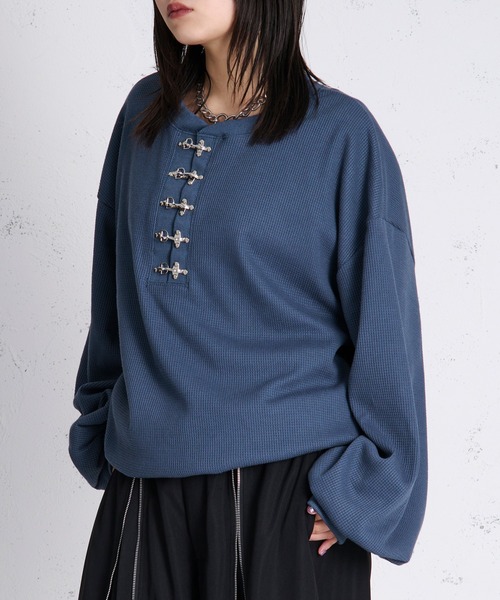 狐独(コドク)の「ファイヤーフックワッフルロンT(Tシャツ/カットソー・メンズ・ブルー系その他/ブラック/パープル/ライトグレー/アイボリー・LARGE/MEDIUM)」の21枚目の写真