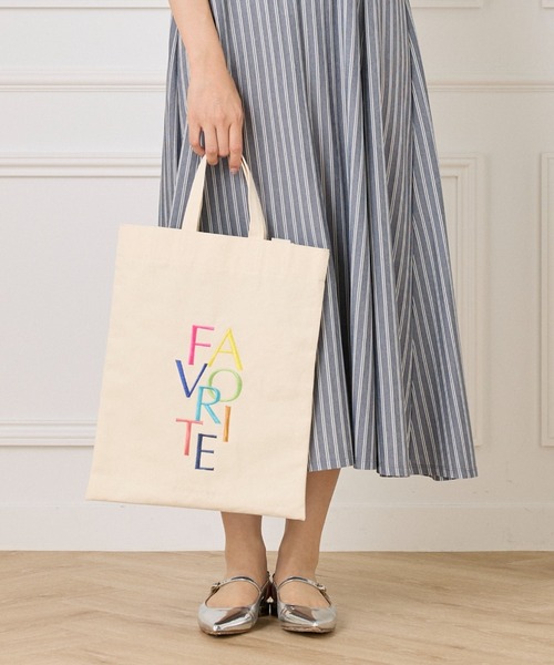 FAVORITE SUKINAMONO(フェイバリットスキナモノ)の「刺繍ロゴキャンバストート《RAINBOW COLLECTION》(トートバッグ・レディース・ベージュ/オフホワイト・フリー)」の2枚目の写真