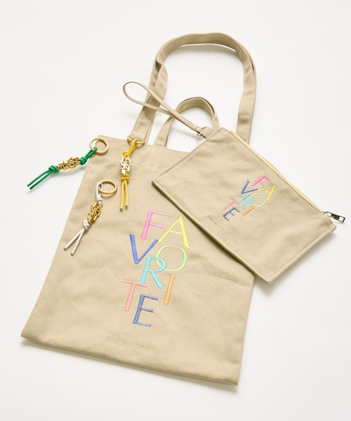 FAVORITE SUKINAMONO(フェイバリットスキナモノ)の「刺繍ロゴキャンバストート《RAINBOW COLLECTION》(トートバッグ・レディース・ベージュ/オフホワイト・フリー)」の7枚目の写真