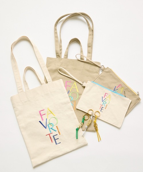 FAVORITE SUKINAMONO(フェイバリットスキナモノ)の「刺繍ロゴキャンバストート《RAINBOW COLLECTION》(トートバッグ・レディース・ベージュ/オフホワイト・フリー)」の6枚目の写真