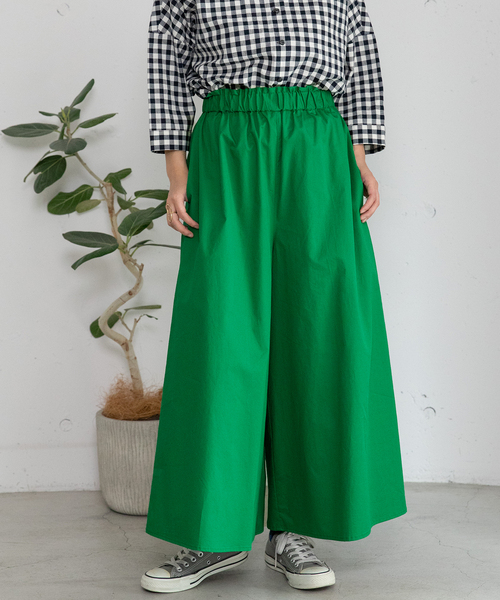 POU DOU DOU(プードゥドゥ)の「コットンツイルフレアキュロット(その他パンツ・レディース・グリーン/ブルー/ネイビー・M)」の1枚目の写真