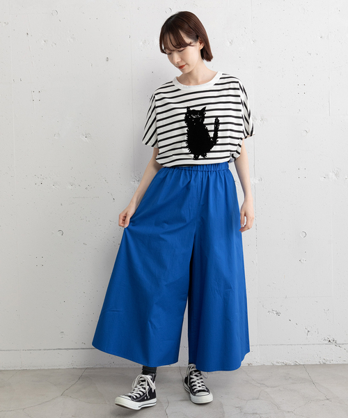 POU DOU DOU(プードゥドゥ)の「コットンツイルフレアキュロット(その他パンツ・レディース・グリーン/ブルー/ネイビー・M)」の5枚目の写真