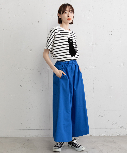 POU DOU DOU(プードゥドゥ)の「コットンツイルフレアキュロット(その他パンツ・レディース・グリーン/ブルー/ネイビー・M)」の6枚目の写真