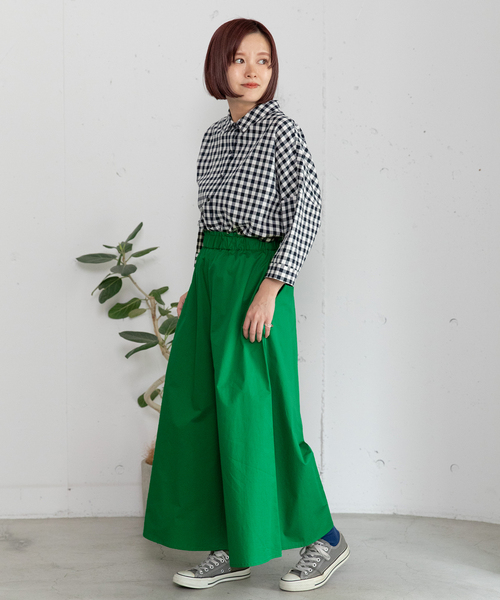 POU DOU DOU(プードゥドゥ)の「コットンツイルフレアキュロット(その他パンツ・レディース・グリーン/ブルー/ネイビー・M)」の14枚目の写真