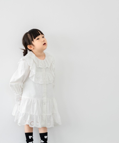 LOWRYS FARM（ローリーズファーム）の「スカラレースワンピース　578282（ワンピース・キッズ・オフホワイト/ブラック・110cm/120cm/130cm/140cm/150cm）」の4枚目の写真