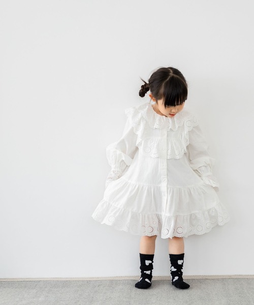LOWRYS FARM（ローリーズファーム）の「スカラレースワンピース　578282（ワンピース・キッズ・オフホワイト/ブラック・110cm/120cm/130cm/140cm/150cm）」の5枚目の写真