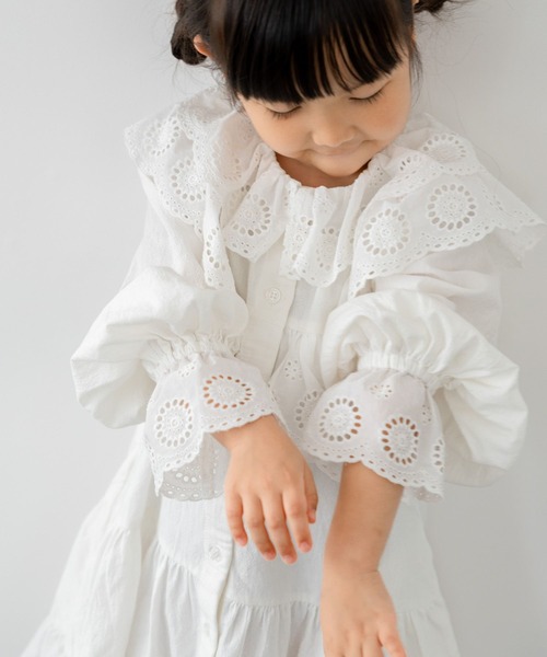 LOWRYS FARM（ローリーズファーム）の「スカラレースワンピース　578282（ワンピース・キッズ・オフホワイト/ブラック・110cm/120cm/130cm/140cm/150cm）」の9枚目の写真