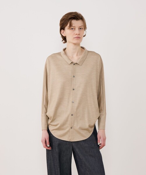 ウォッシャブルウールジャージー ドルマンスリーブシャツ（シャツ