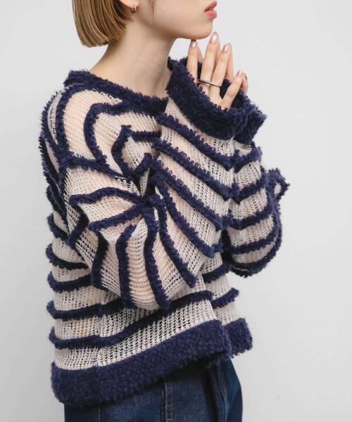 ボーダーニットF セール】シアーボーダーニット（ニット/セーター）｜KBF（ケイビーエフ