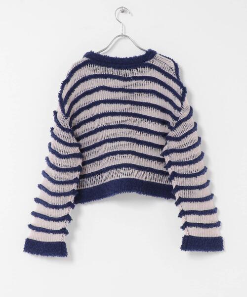 ボーダーシアーニット　アイボリー✖️ブルー セール】シアーボーダーニット（ニット/セーター）｜KBF（ケイビーエフ