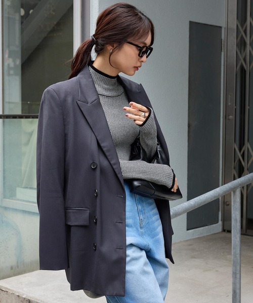 マシンウォッシャブル/アンチピリング＞配色ライン サムホール