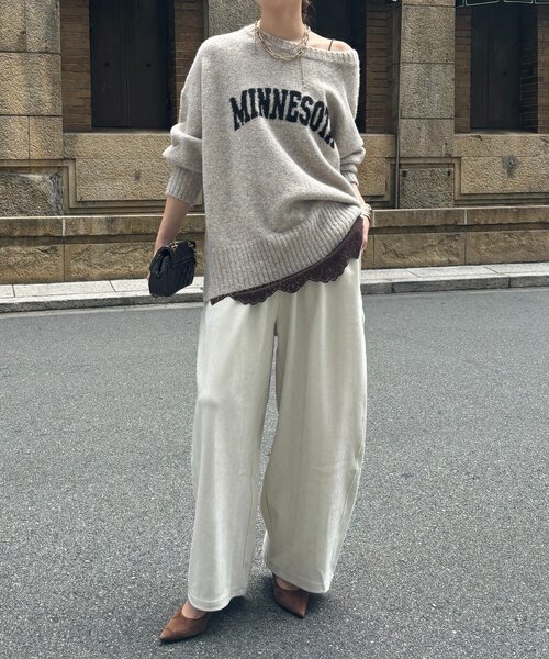 DouDou（ドゥドゥ）の「MINNESOTA 2WAYカーディガン（ニット/セーター・レディース・ライトグレー/グレイッシュベージュ/ホワイト系その他/チャコールグレー・FREE）」の20枚目の写真