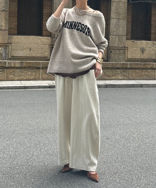 DouDou（ドゥドゥ）の「MINNESOTA 2WAYカーディガン（ニット/セーター・レディース・ライトグレー/グレイッシュベージュ/ホワイト系その他/チャコールグレー・FREE）」の21枚目の写真